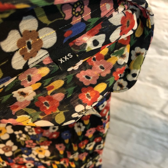 The Kooples XXS Floral Metallic Button Up Blouse - Picture 13 of 13